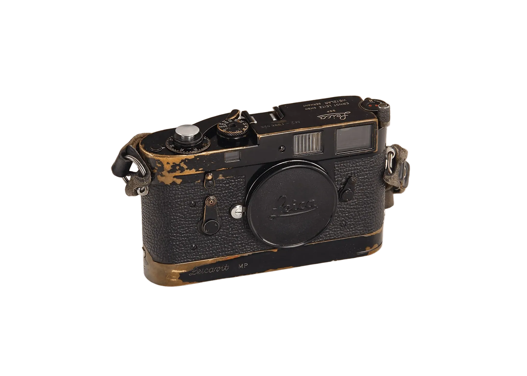 Fig 3: A black paint Leica - brassing that records how it was held